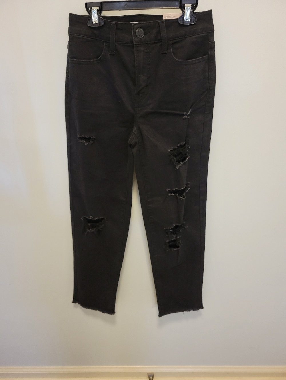 SO Black Ripped Skinny Jeans for Women